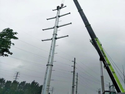 河北钢制电杆地脚螺栓电力钢管塔钢管杆